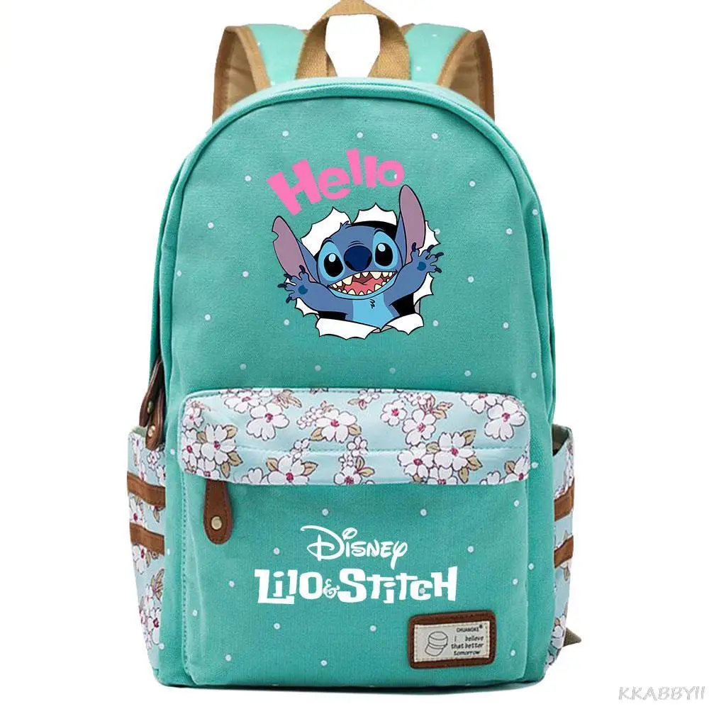 Canvas School Book Bags for Teenagers, Women\'s Backpack, Laptop Bag, Travel Backpack, Stitch, Boy, Girl, Kids