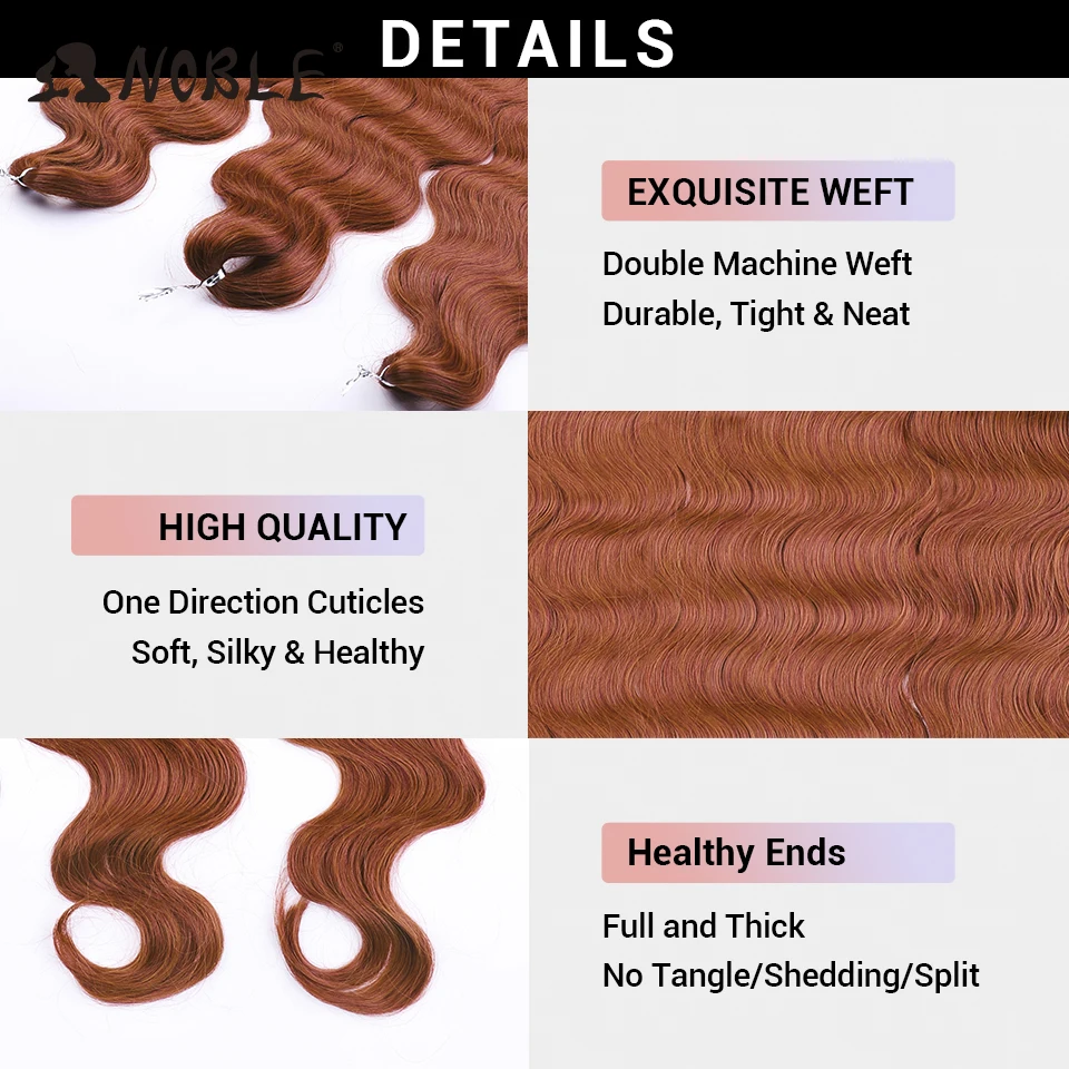 Noble Hair Soft Body Wave Twist Crochet Hair Synthetic Braid Ponytail Hair Ombre Blonde 30 