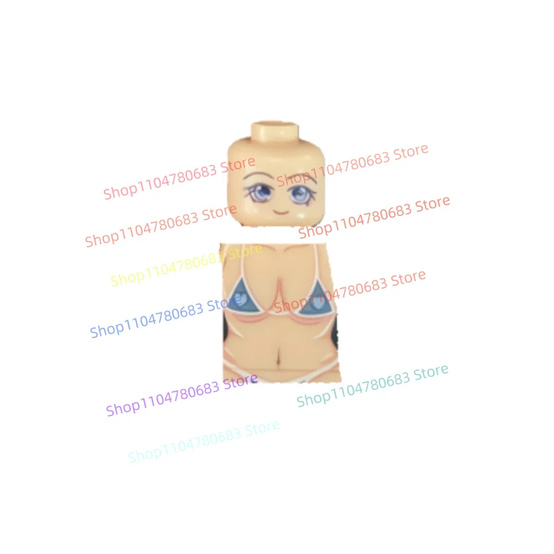 MOC Bouwstenen Kawaii Meisje Lange Speer Krijger Mini Figuur Assemblage Model Display Anime Cartoon Desktop Decor Speelgoed Cadeau - afbeelding 1