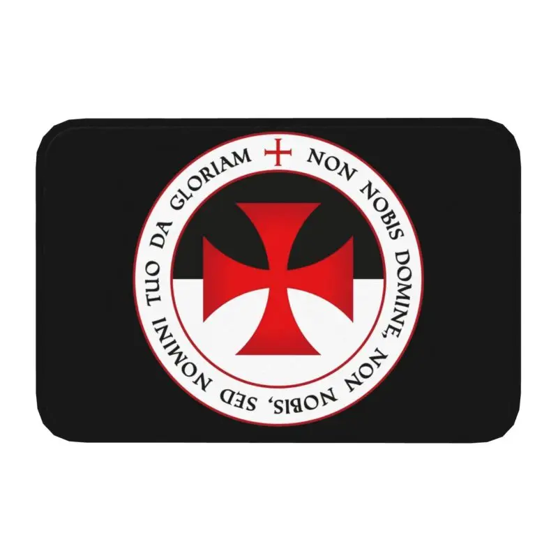 Knights Templar Cross Floor Door Kitchen Bathroom Mat Anti-Slip Christian Crusader Seal Doormat Living Room Entrance Rug Carpet