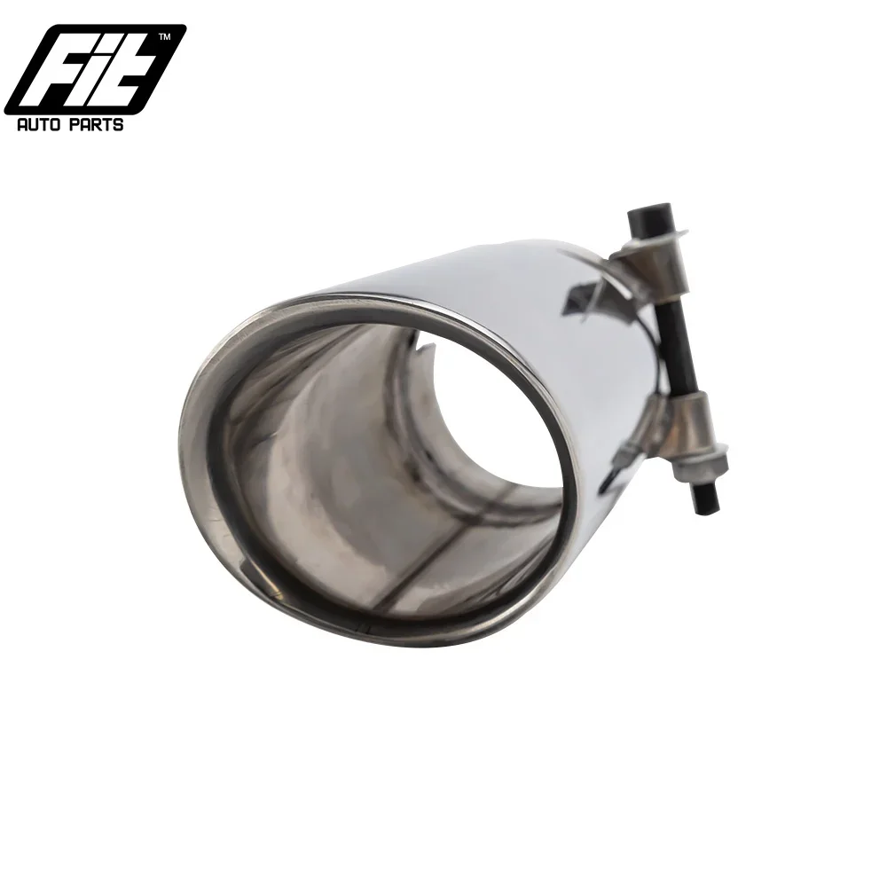 

Stainless Steel Exhaust Tip Interface 78mm Slant Oval Outlet 89mm Auto Muffler Tail Pipe with clamp
