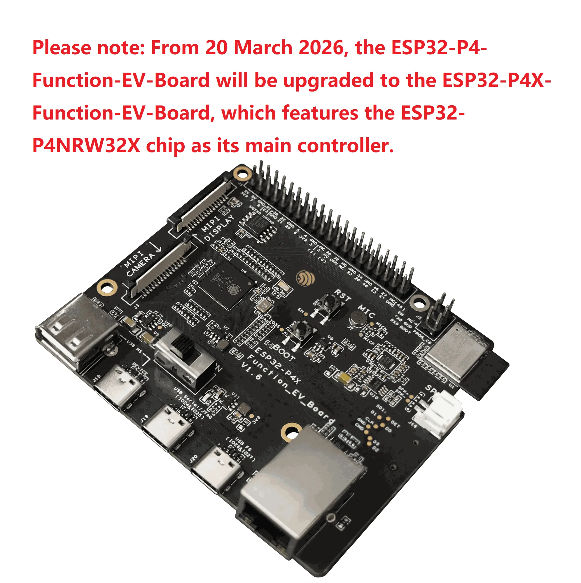 ESP32 P4X EYE Edge AI Vision Development Board Dual Core RISC V ESP32 P4 Chip With ESP32 C6 WiFi6 Bluetooth MIPI CSI Camera For