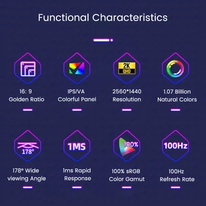 شاشة كمبيوتر ألعاب Freesync ، شاشة VA IPS منحنية مستقيمة ، HDMI DP ، 1MS ، 2K ، 100 هرتز ، 2560 × 1440 ، HDR 100٪ SRGB ، 24 أفضل 8 مبيعات مستعملة تلفزيون سيمب 24 بوصة - No3
