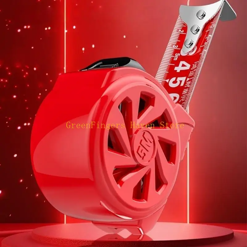 F68D Red Measuring Tape with Thickened Designs 3/5/7.5/10m Length for Long service Use for Construction & DIY Projects