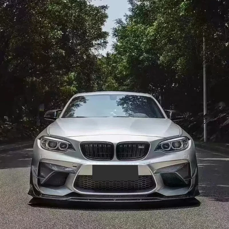 For BMW F87 M2 2016-2019 Carbon Fiber Car Front Bumper Splitter Front Lip Chin Spoiler Diffuser Parts Body kit BP Style