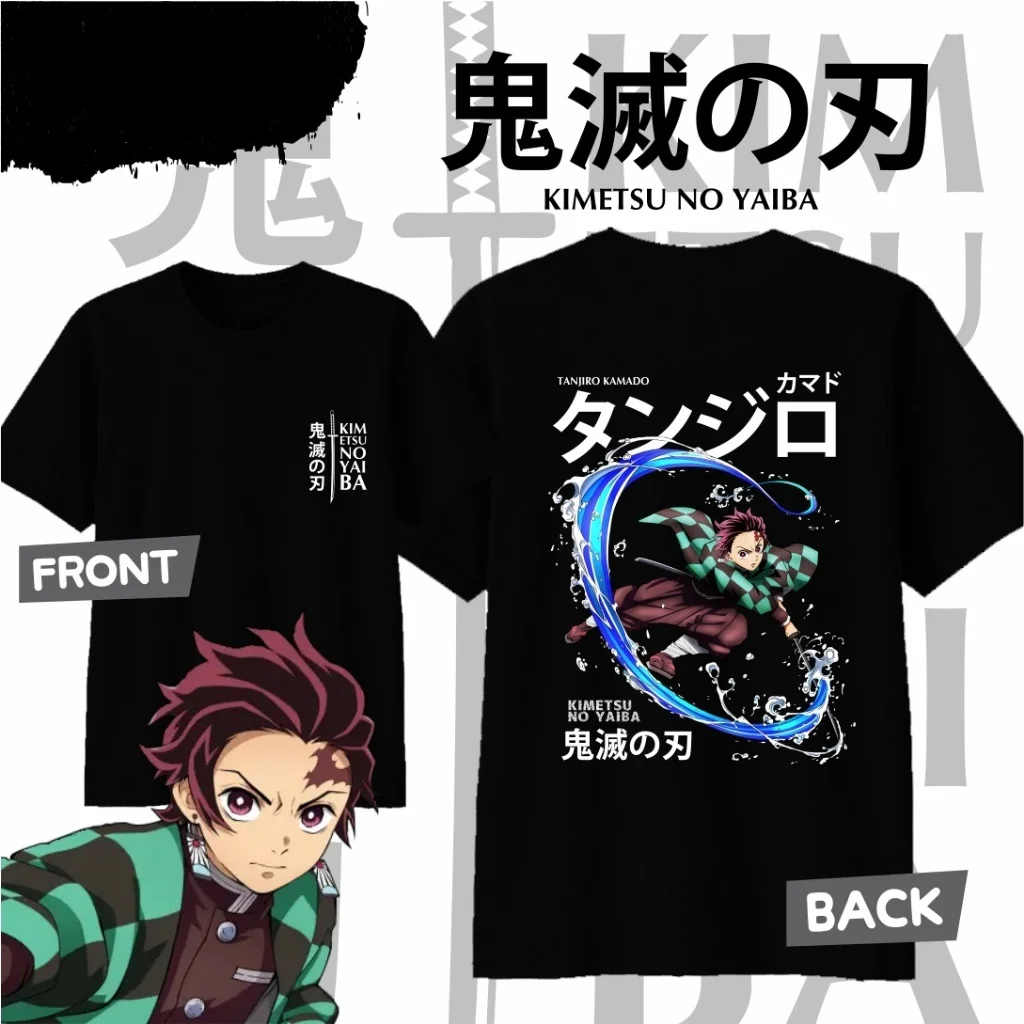 Demon Slayer Kamado Tanjiro T-Shirt aus reiner Baumwolle für den Sommer 2026, modisches, lässiges Cosplay-Kurzarm-T-Shirt für Kinder/Herren/Damen