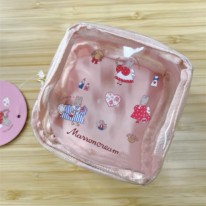 Kawaii Sanrio Pochacco rouge à lèvres stockage dessin animé mignon jasmin lapin translucide PVC gelée sac carré sac de changement filles cadeaux jouets