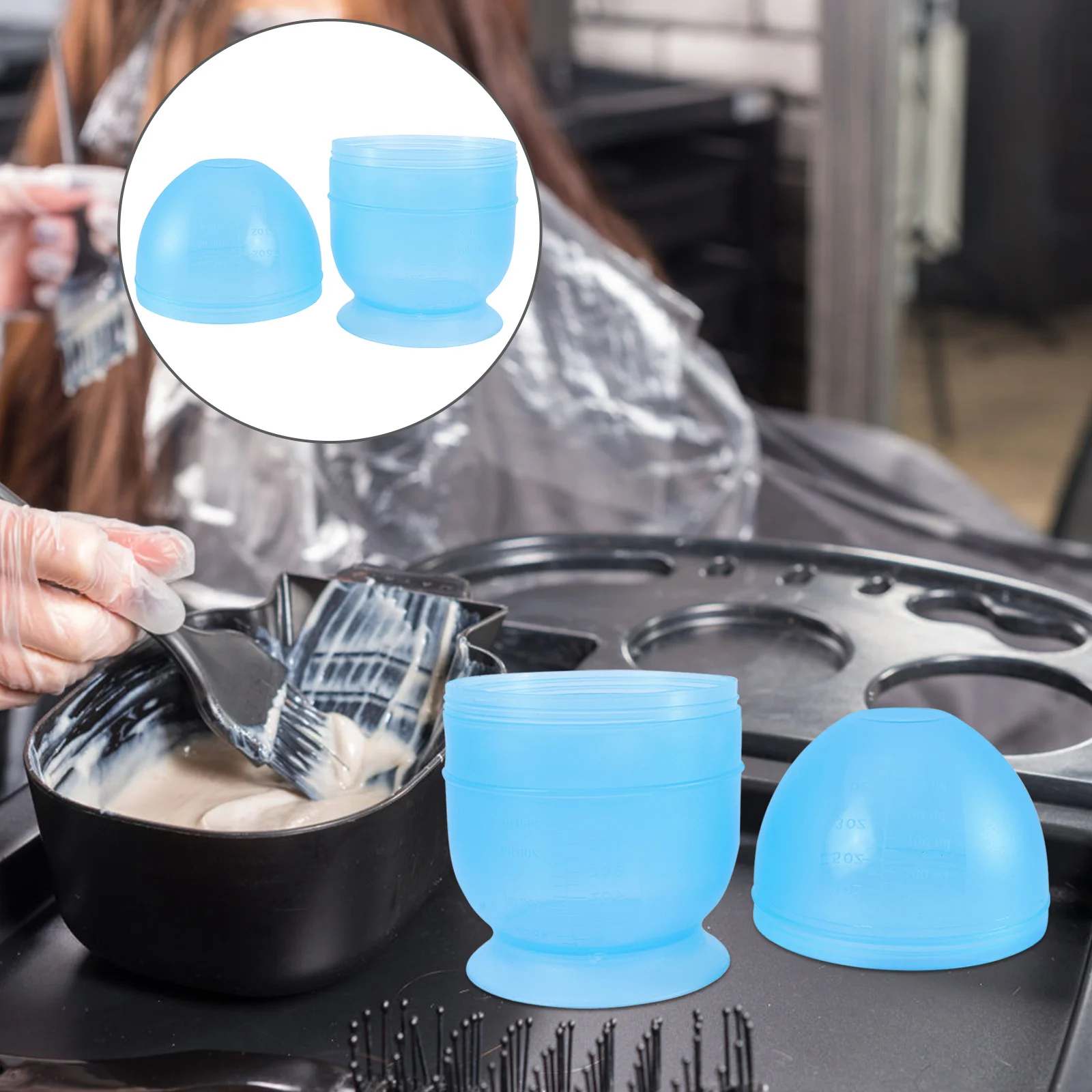 

Hair Dyeing Shaker Salon Mixing Bowl Easy One-Hand Use Durable Plastic Accurate Measurement Hair Color Mixer Washable Reusable