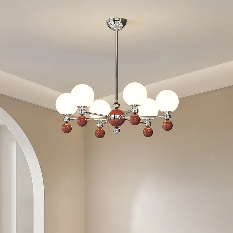 Full spectrum living room chandelier, French cream wind eye protection living room main light, wabi-sabi wind room bedroom