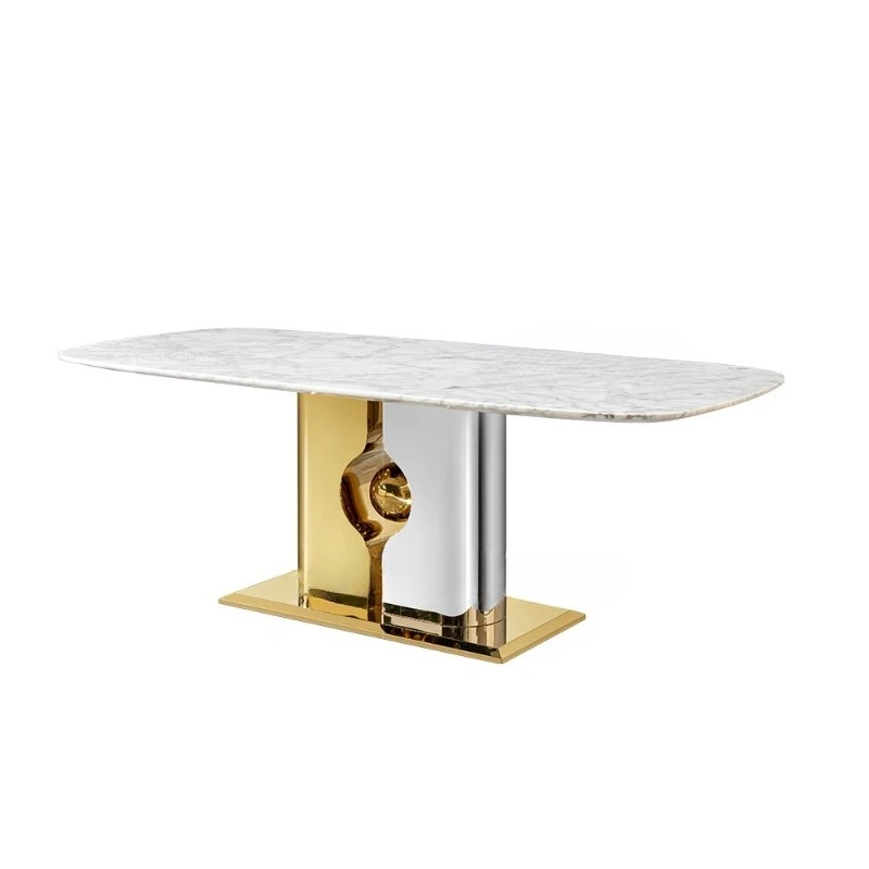

Light luxury marble dining table, household high-end sense 2 meters large apartment 8-10 people eating table