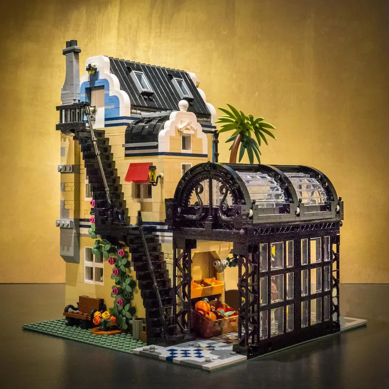 2591pcs MOC Art Nouveau Markt Straat Architectuur Bouwstenen Bakstenen Speelgoed Verjaardag Festival Cadeau