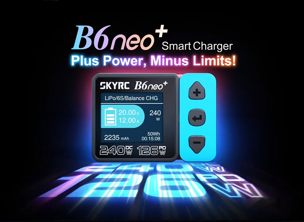 SKYRC B6neo / B6neo+ LiPo Battery Smart Balance Charger DC 200W PD 80W Input for RC Model Car Ship Boat Airplane