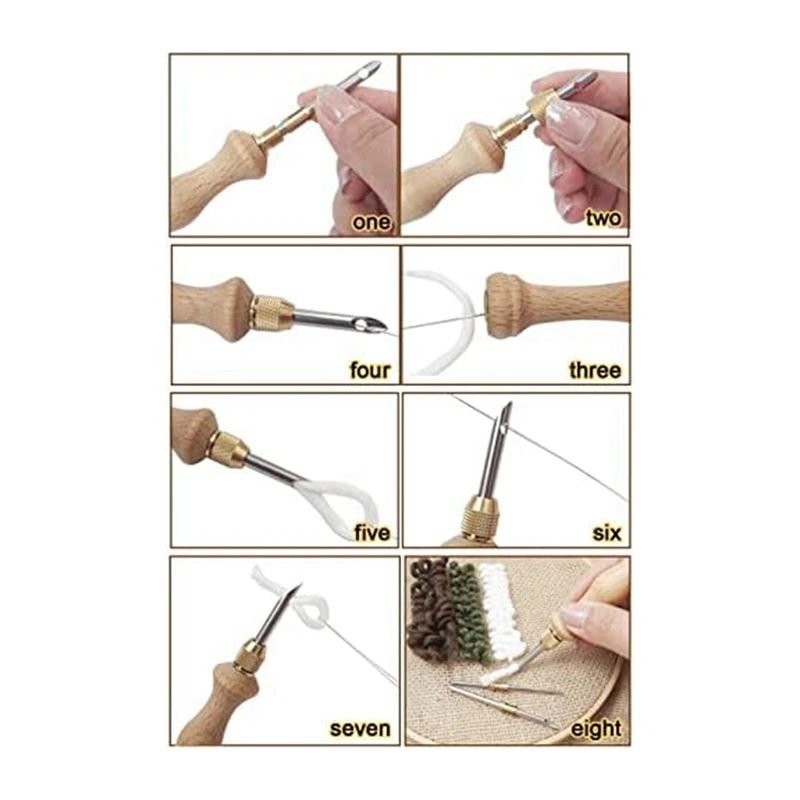 Punch Needle Rug Punch Needle Embroidery Punch Needle Set DIY Craft Needlework Punch Needle for Stitching Applique-A51M