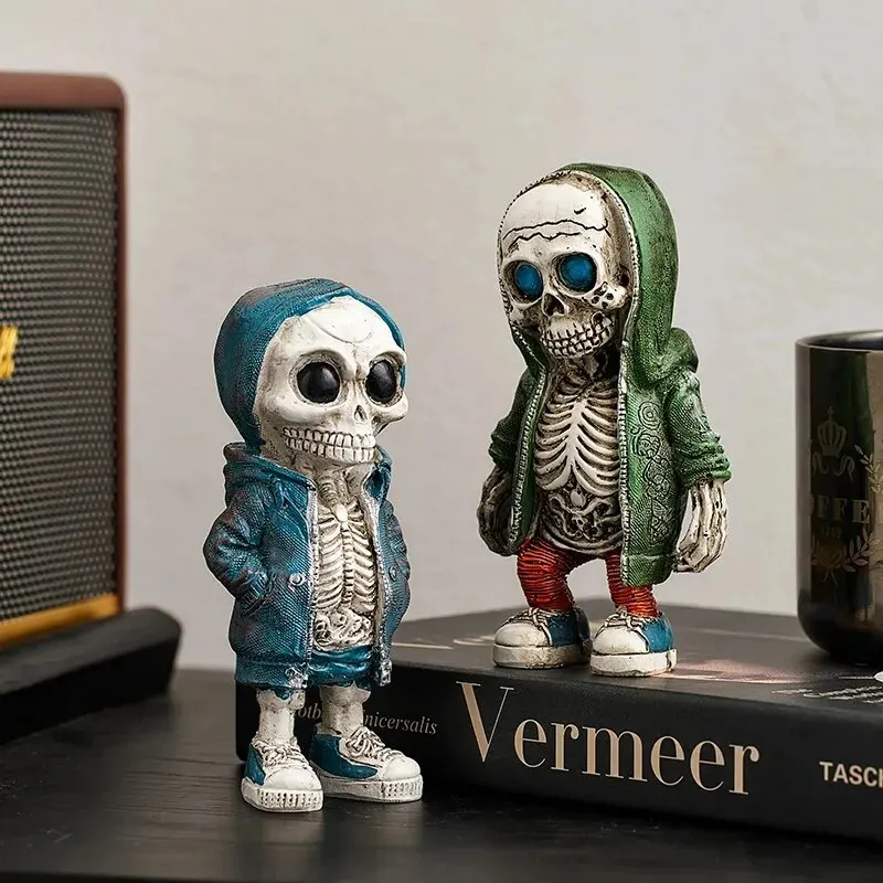 Skeleton Doll Resin Jewelry Character Statue Home Creative Cool Room Decor Panel Trendy Street Decoration Personalised Retro