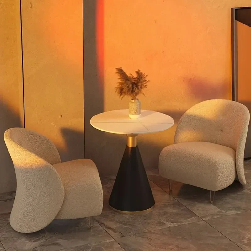 Modern Simple Light Luxury Negotiation Table and Chair Set Business Office Hotel Lobby Reception Sofa Sales Office Furniture