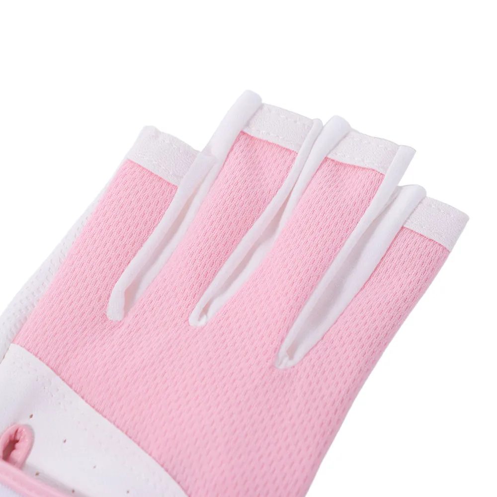 

Удобные женские спортивные перчатки для гольфа: дышащие, нескользящие, без пальцев, для левой и правой руки, сетчатые, женские перчатки для гольфа