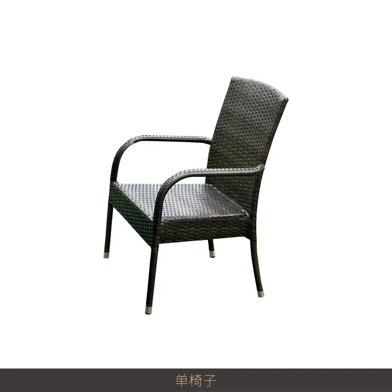 Outdoor villa courtyard rattan chair three-piece combination outdoor milk tea shop hotel handmade