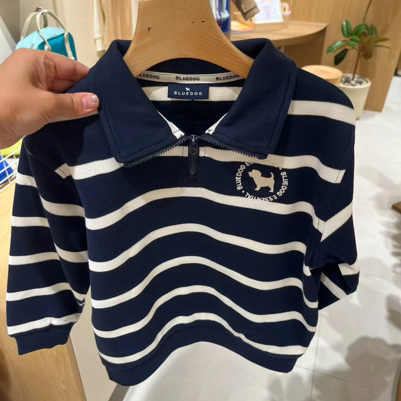 spring-new-style-kids'-cotton-sweatshirt-striped-turn-down-collar-versatile-children's-wear-comfortable-breathable-soft-fabric