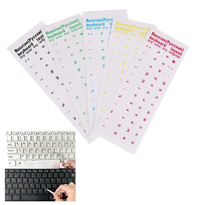 1Pcs Keyboard Stickers Language Alphabet Russian Transparent Label For Computer PC Dust Protection Laptop Accessories