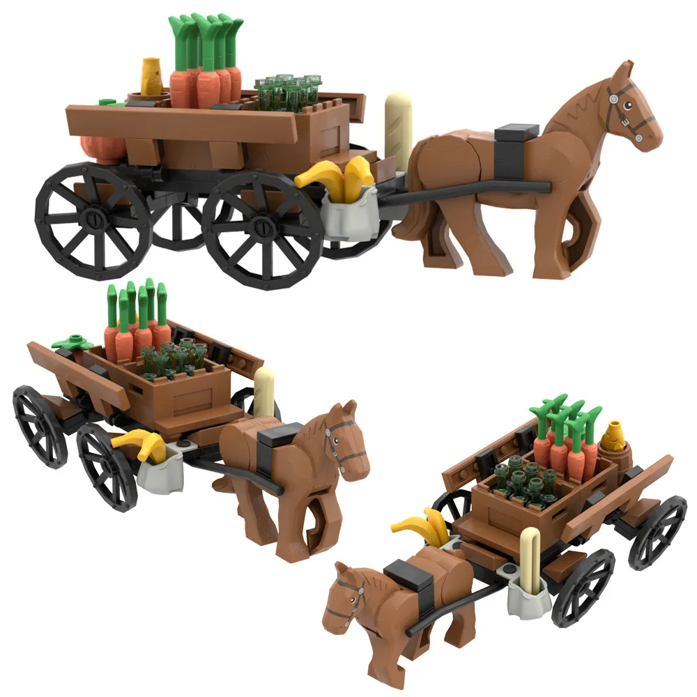 MOC Ancient Egyptian Carriage Model Building Blocks Accessories Transport Wagon Bricks Toys Kids Gift - view 6