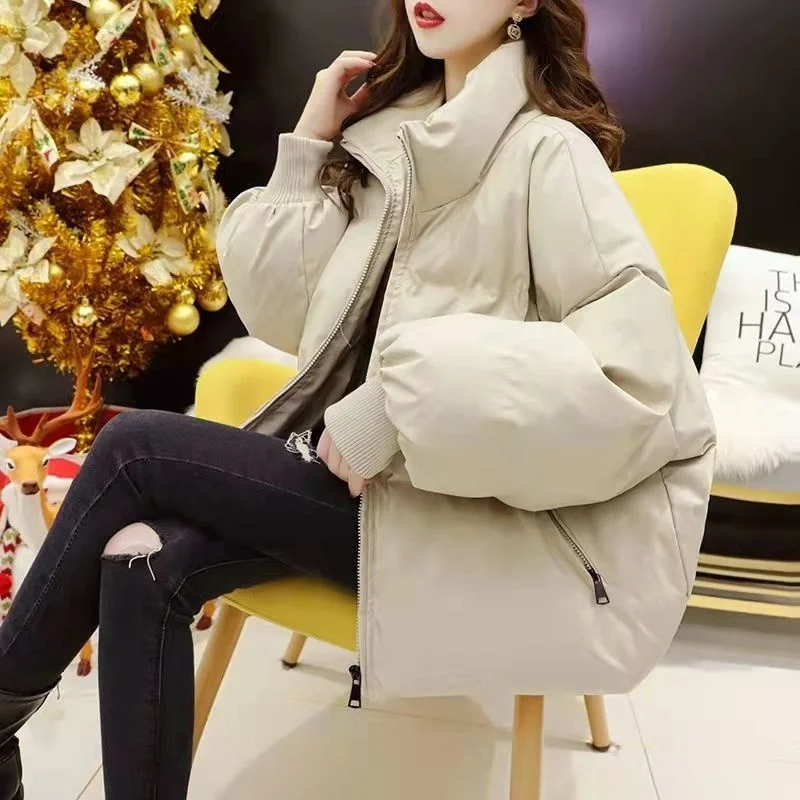 Short Down Cotton Jacket Women's Loose Ffitting Westernized Bread Jacket Winter Fashion Versatile Cotton Jacket Outerwear Trend
