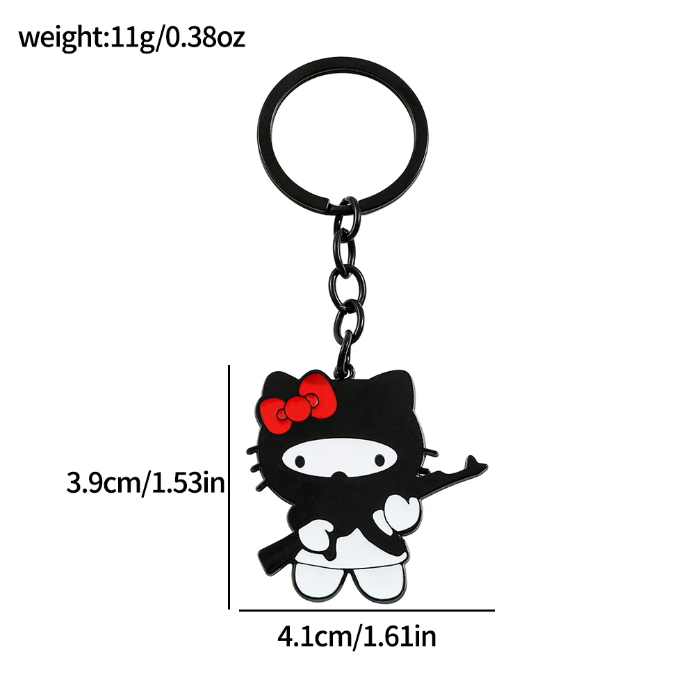 Fashion Keychain Punk Y2K Hello Kitty Keychains for Women Bag Pendant Jewelry Trinket Girl's Car Key Ring Key Chain Accessories