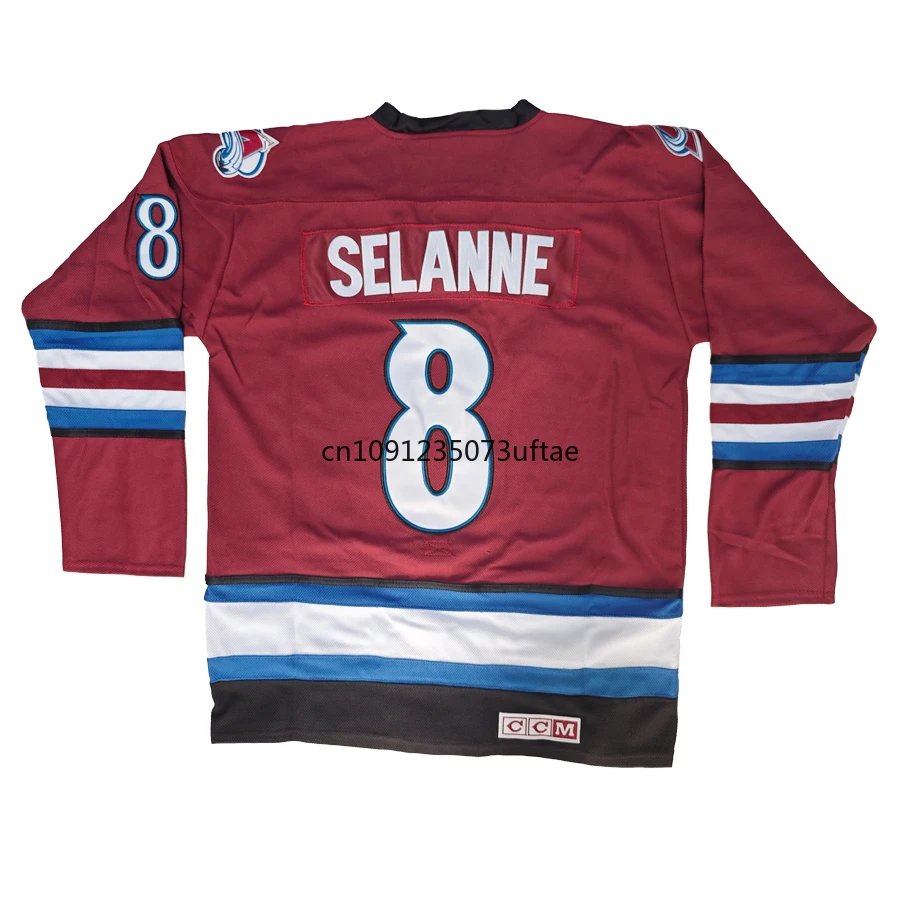 Paul Kariya Jersey America Colorado Retro Ice Hockey Jerseys 19 Joe Sakic Jersey 8 Teemu Selanne Jersey All Stitched Us M-3XL