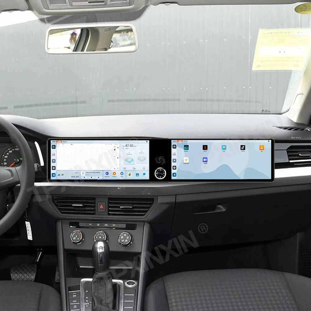 

24.6" Android 14 Auto Car Radio Carplay For Volkswagen Bora 2019-2022 Stereo Dual Screen GPS Co-pilot Passenger Headunit Digital