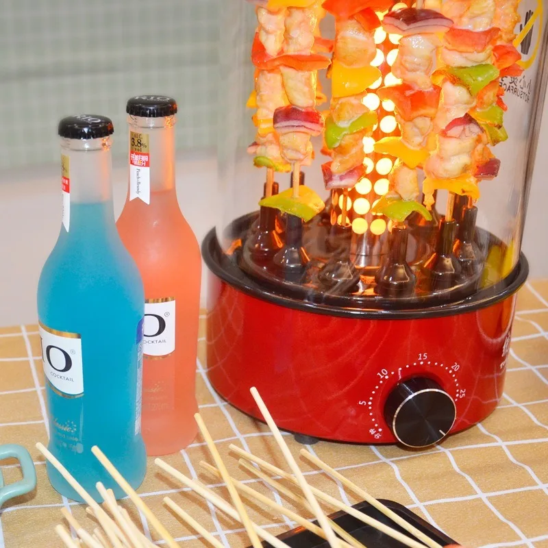 Household Electric Barbecue Grill Skewer Vertical Self-baking Machine Barbecue Grill Automatic Rotating Smokeless Grill