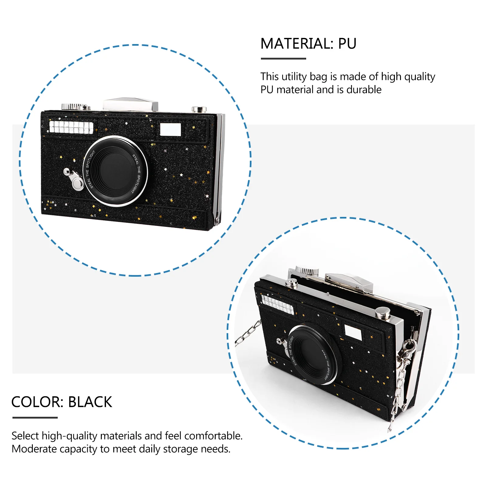 1 قطعة حقيبة كتف PU حقيبة نمط الكاميرا تصميم حديث بسيط براعة قوية مثالية للعمل هدية المدرسة لها #1