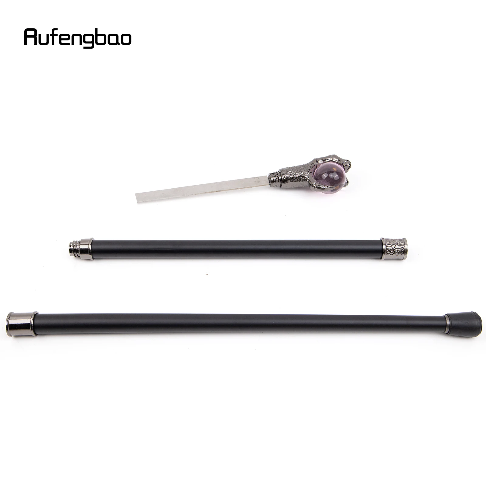 Dragon Claw Grijpen Roze Glazen Bal Zilveren Wandelstok Met Verborgen Plaat Zelfverdediging Mode Cane Cosplay Crosier Stick 93Cm