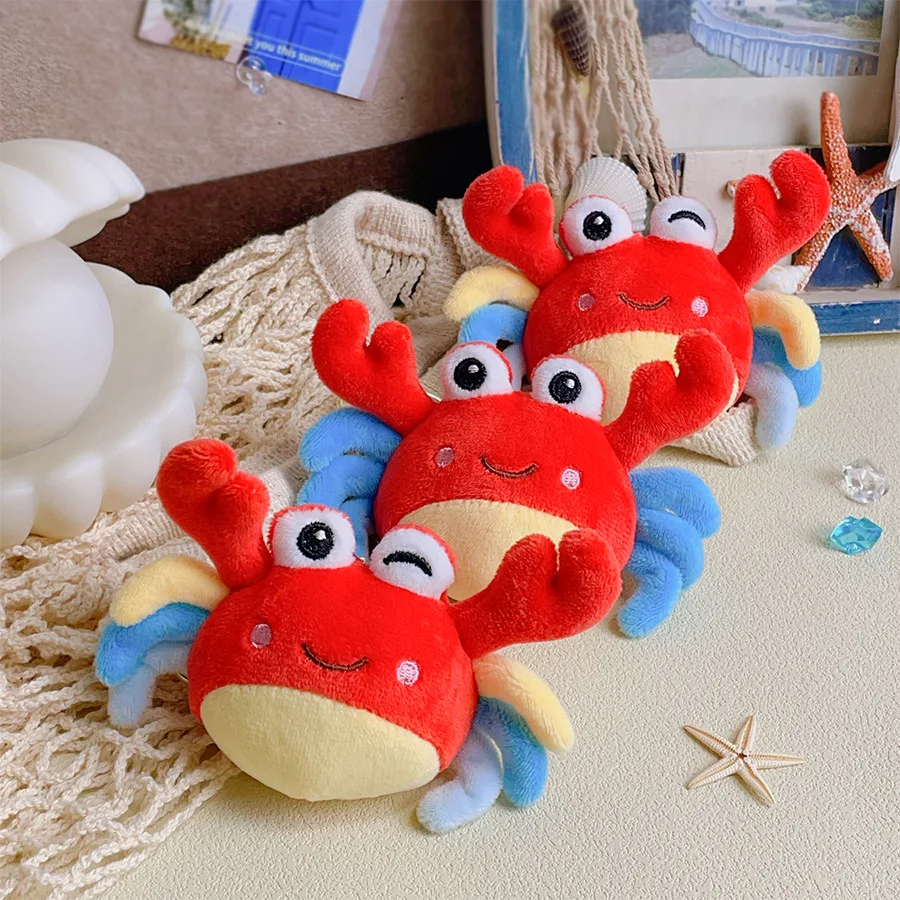 7cm Cute Simulation Crab Plush Toys Ornament Doll Keychain Pendant Bag Charms Crab Stuffed Car Bag Key Charms Children's Toys