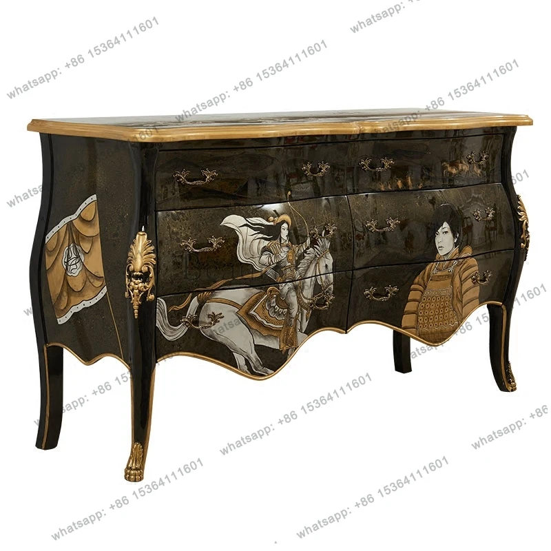 

Модель виллы, большая декоративная витрина из цельного дерева, окрашенная Мулан, новый Гочао, китайский стиль