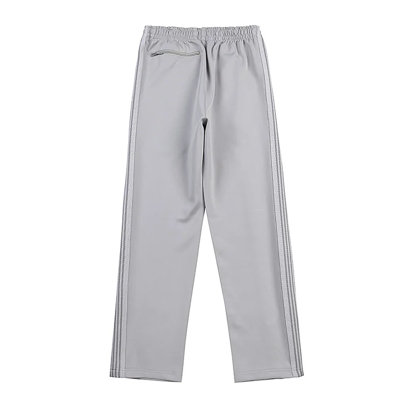 Light Gray Pattern Embroidery Casual Pants Side Edge Striped Weaving Men Woman Wide Legs Sweatpants Trousers