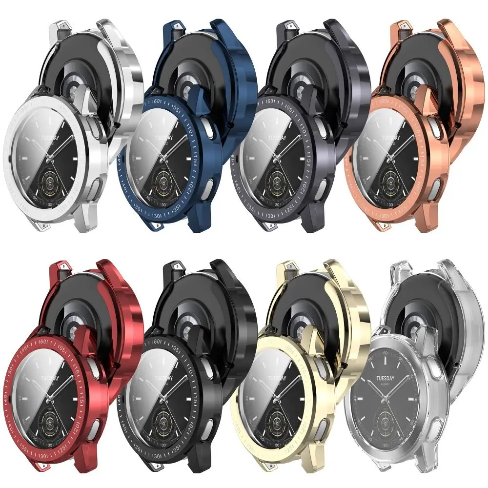 Full Cover TPU Case Bumper Watchband Screen Protector Soft Smart Protective Shell for Xiaomi Watch S3