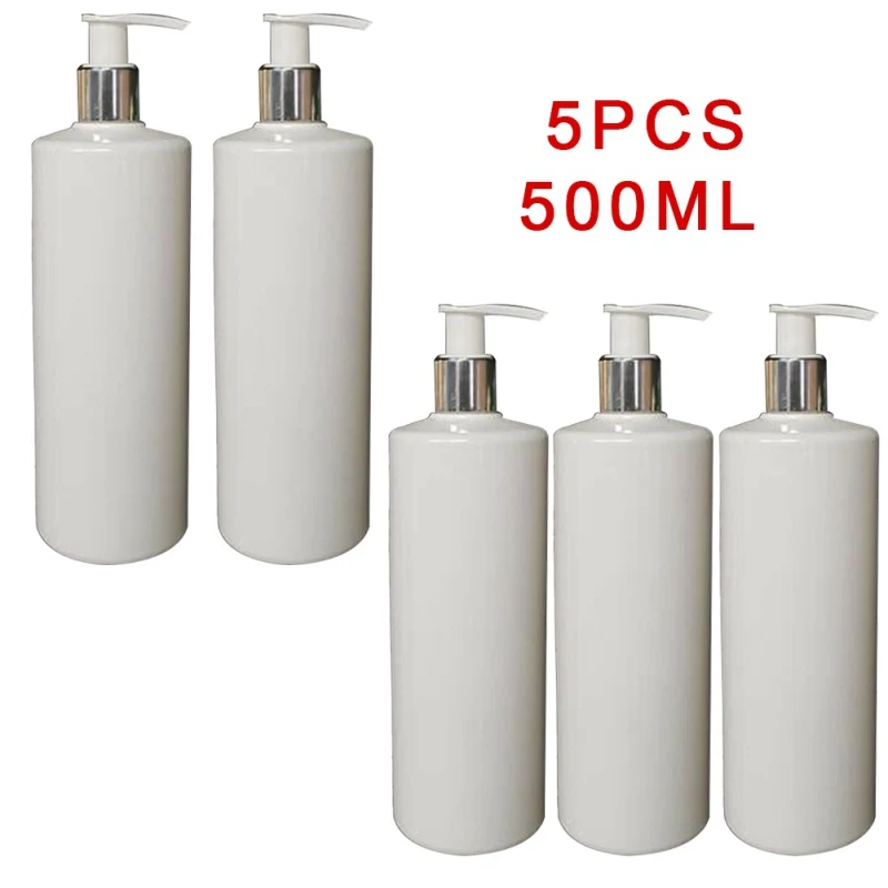 5PCS 500ml Soap Dispensers Lotion Shampoo Shower Gel Holder Soap Dispenser Home Empty Bath Pump Bottle Bathroom Accessories