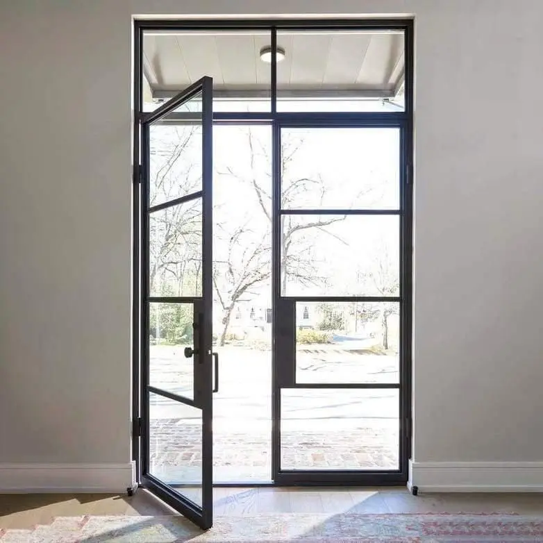 Luxury Soundproof Tempered Glass French Doors with Aluminum Alloy Grills for Residential and Office Space Interior Casement Door