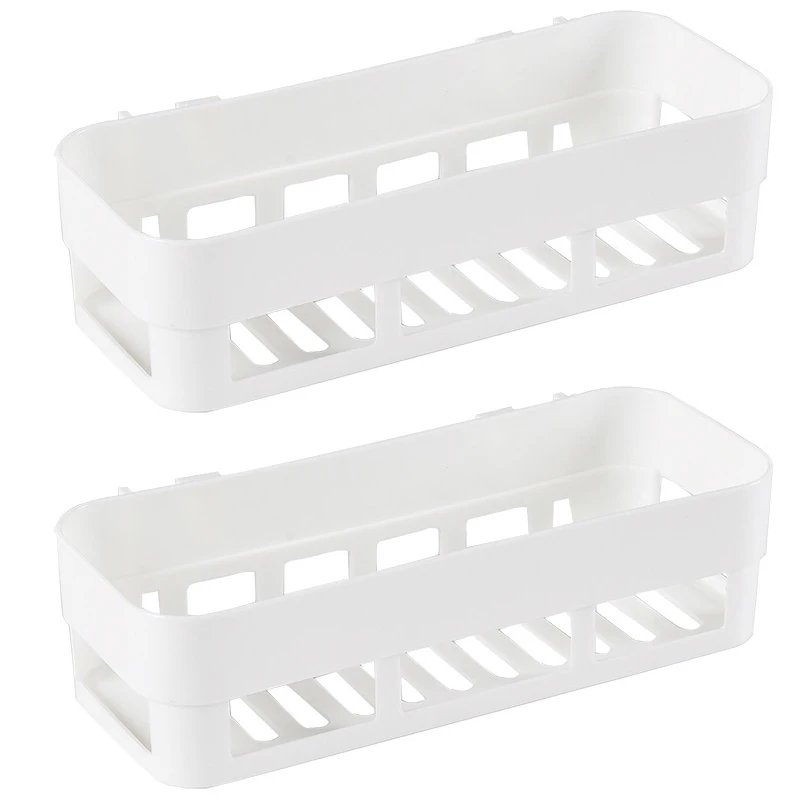 Shower Caddy Corner, Plastic Suction Bathroom Shelf Over Toilet No Drilling Adhesive Bathroom Storage Pack Of 2-FUNN