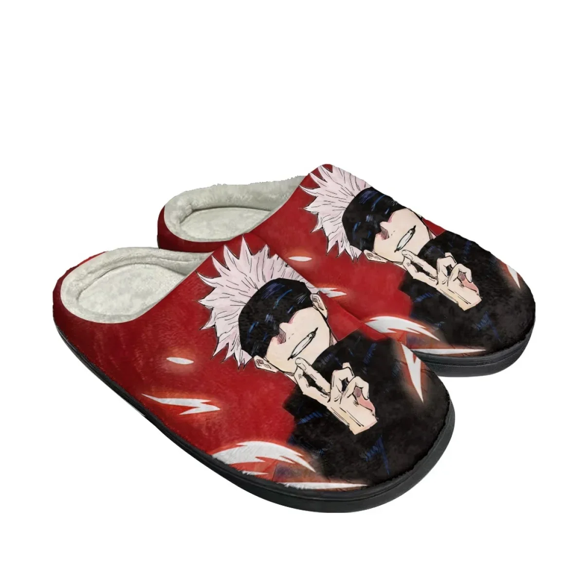 Jujutsu Kaisen Warm Cotton Slippers Anime Casual Winter Non-slip Home Shoes All-match Comfortable Men's Home Footwear Zapatos