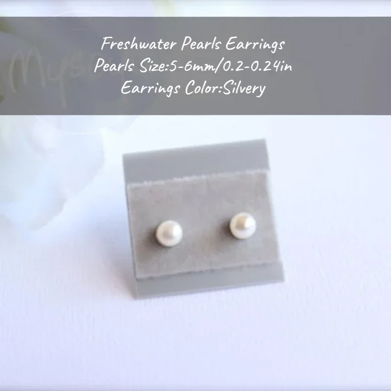 

MYSOYA White Freshwater Pearl Jewelry Set 6-7mm With Gift Box For Her/Him Birthday/Wedding/Christmas/New Year Gift