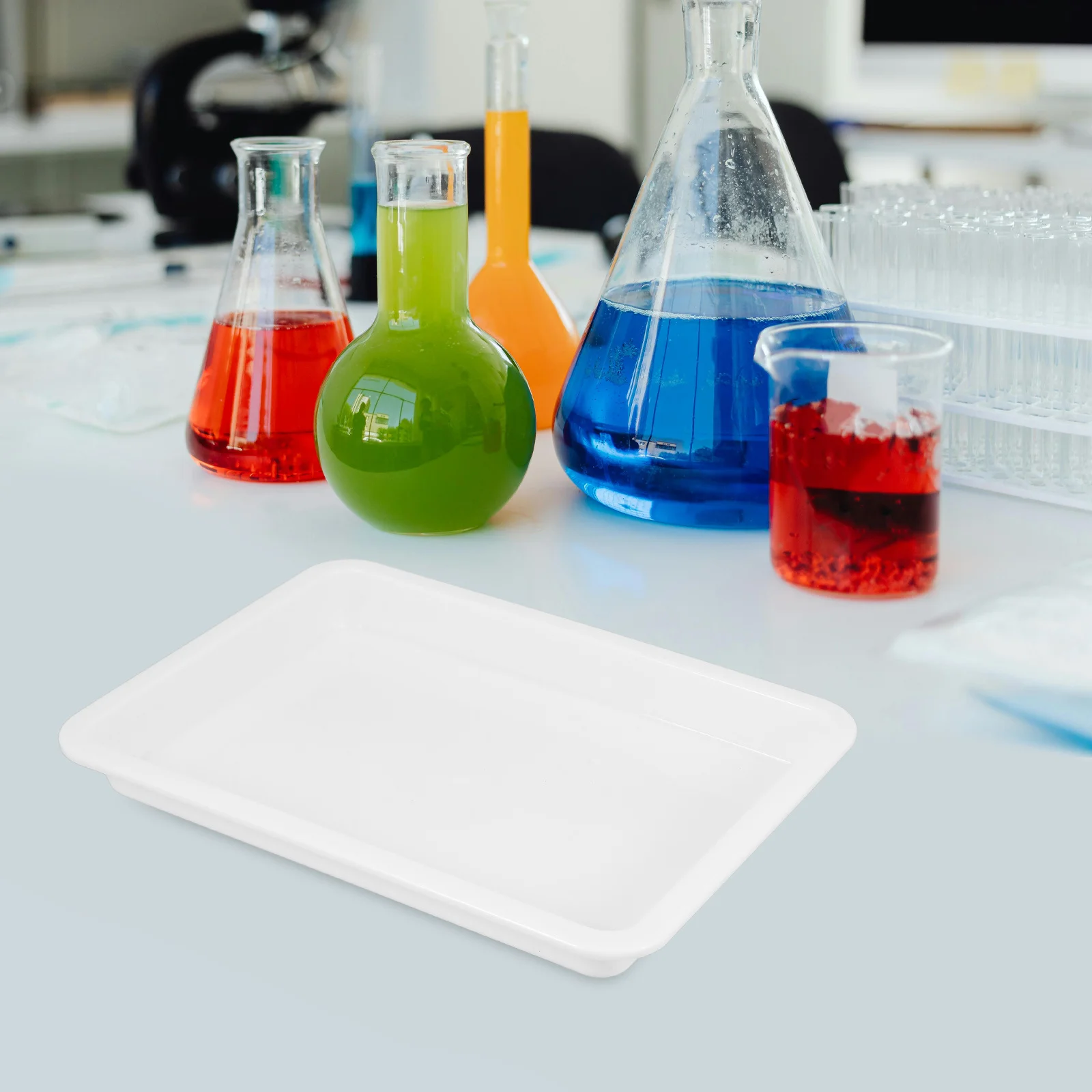 

Chemical Experiment Tray Plastic Rectangular Dish Lab Storage Mixing Plate Tool Science Teaching Equipment