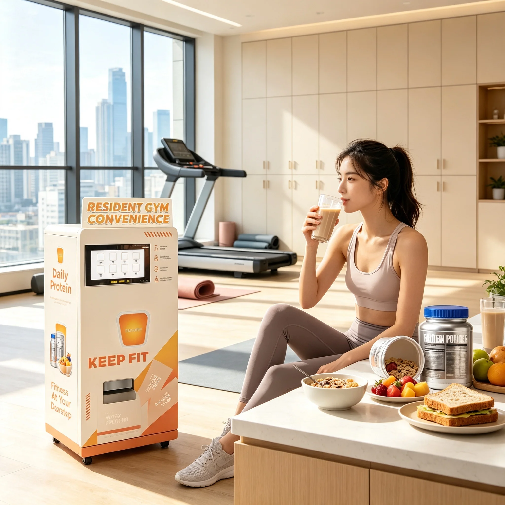 Protein Shake Vending Machine Energy Saving Refrigerator 28L SDK Mobile Pay for Studio Arena Wholesale