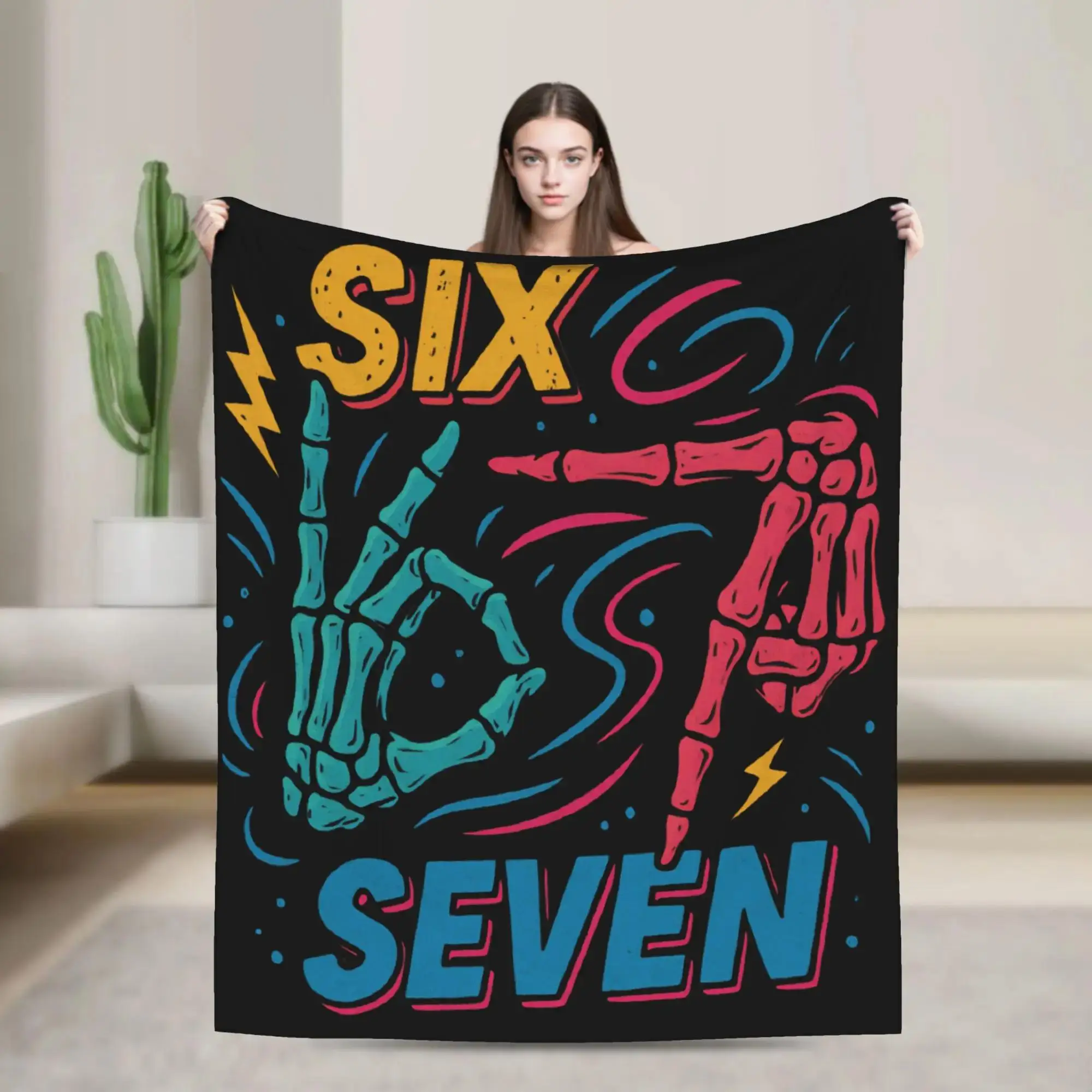 

Плюшевый плед Six Seven с забавным мемом «Руки скелета: Давайте почерпнуть атмосферы» для мальчиков и девочек, теплый фланелевый плед для спальни и гостиной