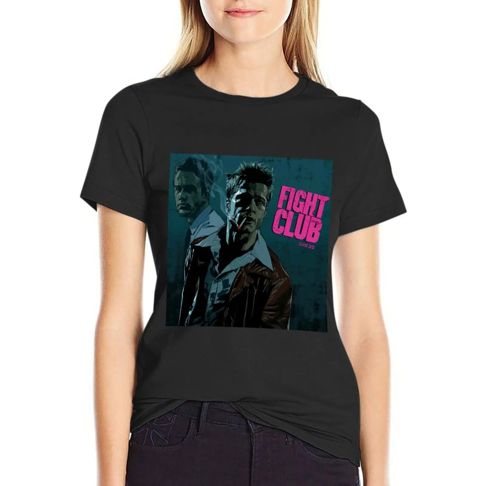 Fight Club Drawing The Narrator And Tyler Durden T-Shirt graphics kawaii clothes Woman fashion