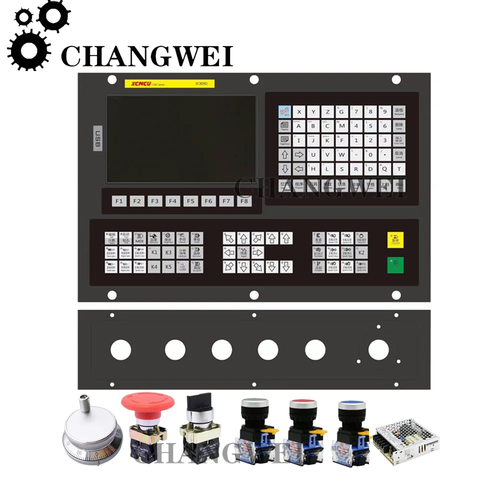 The New Xc809d 3~6 Axis Usb Cnc Control System Controller Supports Fanuc G-code Offline Milling, Tapping And Drilling Feed