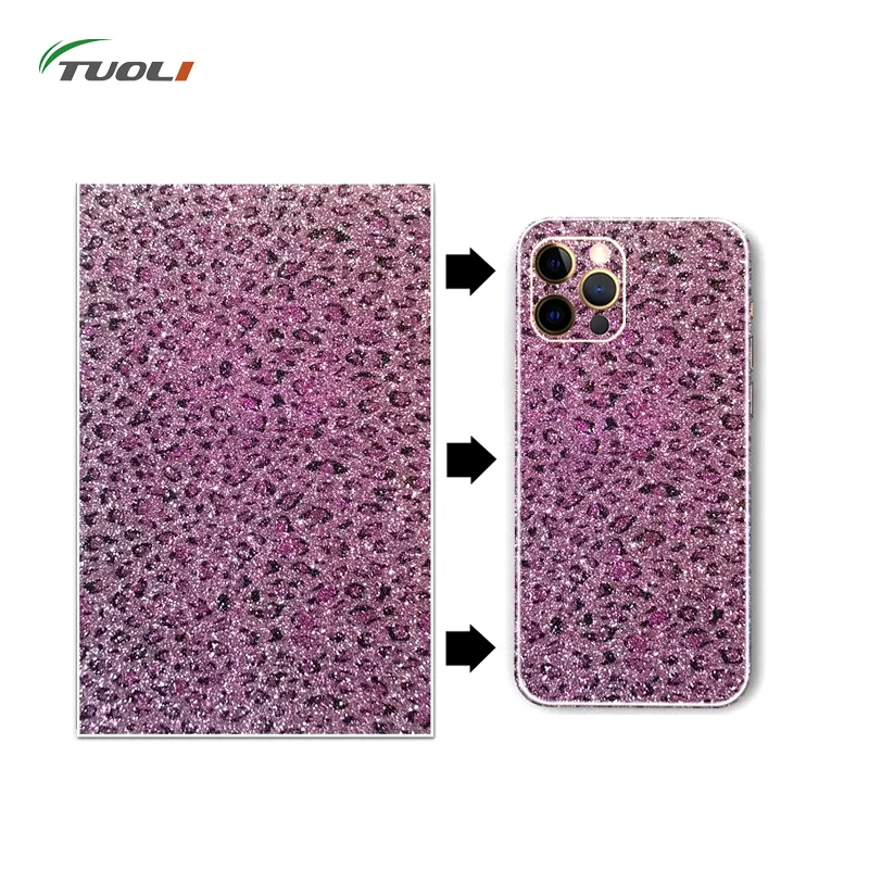 TUOLI Glitter Bling Phone Sticker For iPhone Max 16 Electronic Cigarette DIY Back Skin Cover For Hydrogel Film Cutter Machine