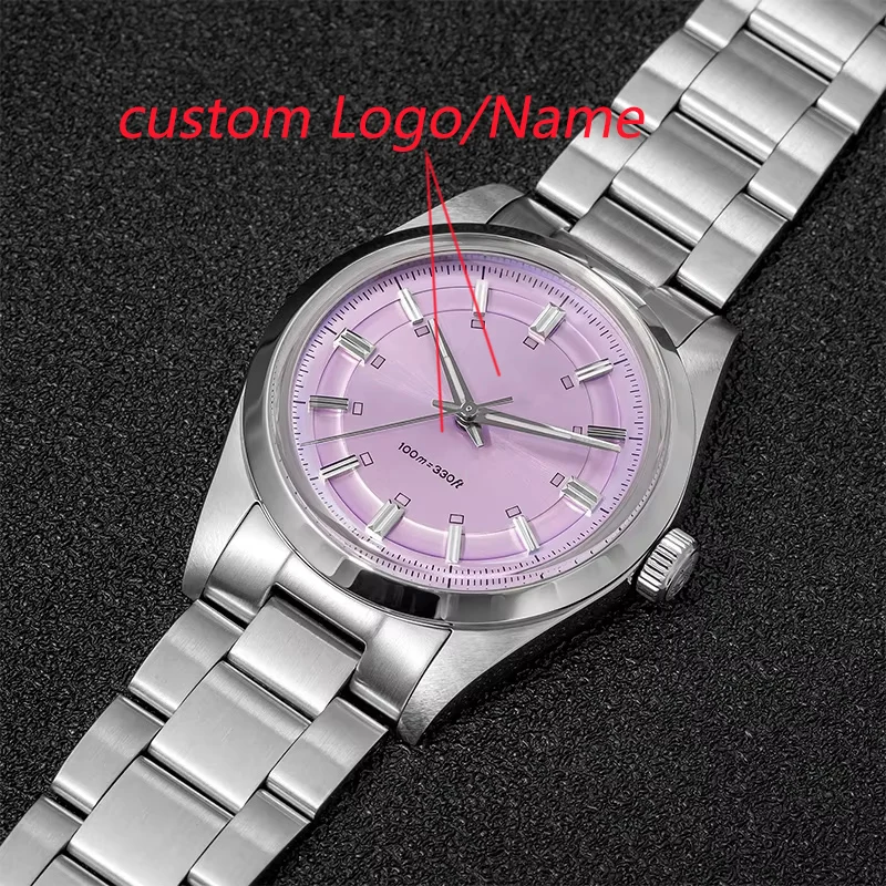 ADDIESDIVE DIY Custom Logo Men Watch AD2515 Luxury VH31 Quartz Watch Domed Glass 100m Waterproof Sterile Dial 36mm Wristwatch