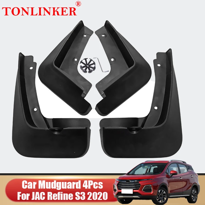 

TONLINKER Car Mudguard For JAC Refine S3 2020 T5 Front Rear Mud Flaps Mudguards Splash Guards Fender Mudflaps 4Pcs Accessories