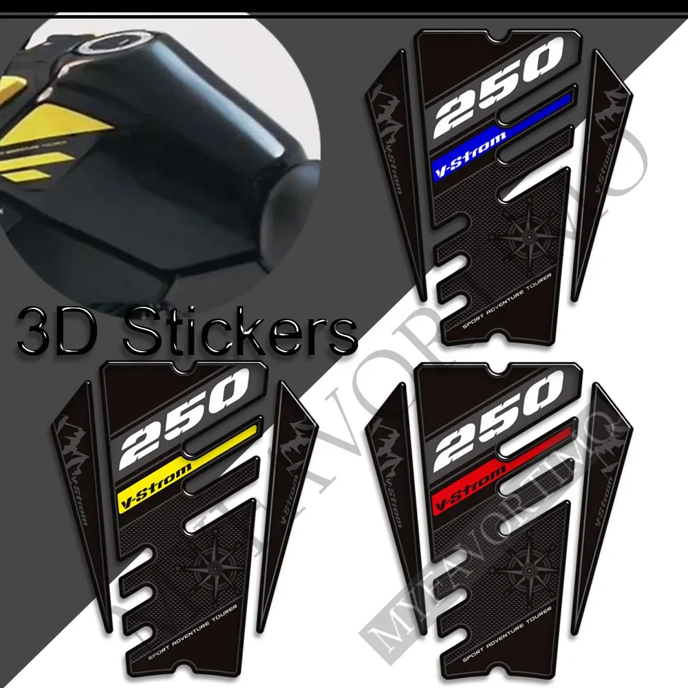 Tanque Pad Grips Adesivos, Decalques para Suzuki V-STROM, VSTROM, V STROM, DL 250 SX, 250SX, Aventura, Gás, Combustível, Kit de Óleo, Proteção