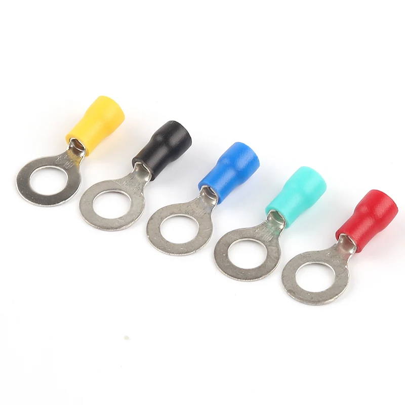 1000 Pcs/Lot RV1.25-3 4 5 6 8 10 12 Ring Insulated Wire Connector Electrical Crimp Terminal Cable Wire Connector AWG 22-16